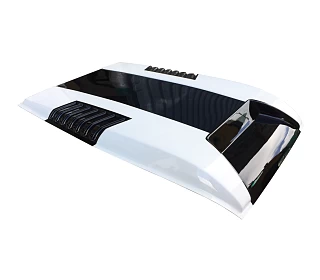 Image of Raptor Style Bonnet Scoop black white fits Ford Ranger PX2 PX3 2015-2020