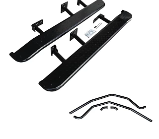 Image of Heavy Duty Steel Side Steps / Rock Sliders with Brush Bars for Prado 150 Series