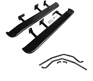 Image of Heavy Duty Steel Side Steps / Rock Sliders with Brush Bars for Toyota Prado 150 Series