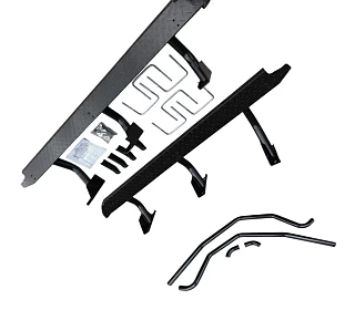 Image of Heavy Duty Steel Side Steps / Rock Sliders with Brush Bars for Mitsubishi Triton ML MN 