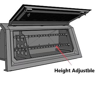 Image of Steel Canopy Side Storage Bin w/ Shelving (Drivers Side)