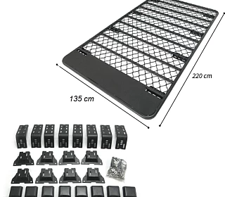 Image of Aluminium Flat Roof Rack Full Length Gutter 2.2m fits Nissan Patrol GU GQ Landcruiser 80 70 4WD