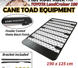 Image of Flat Roof Rack Fits TOYOTA Land Cruiser 100 Aluminium Alloy Powder Coated Low Profile 4wd Luggage Carrier Trade