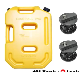 Image of 10L Heavy Duty Yellow Jerry Can w/ 2 Mounting Holders & Locks