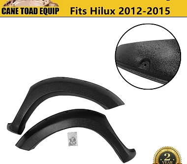 Image of Front Fender Flares fit Toyota Hilux 2012-15 N70 Jungle Style 2PC Wrinkle Black Wheel Arch