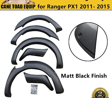 Image of Fender Flares Jungle Style Matte Black 6 PCS suit Ford Ranger 2011-2015 PX1 Wheel Arch Guard 4WD
