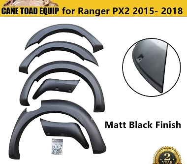 Image of Fender Flares Jungle Style Matte Black Fits Ford Ranger PX2 MK2 2015-2018 Wheel Arch 4WD