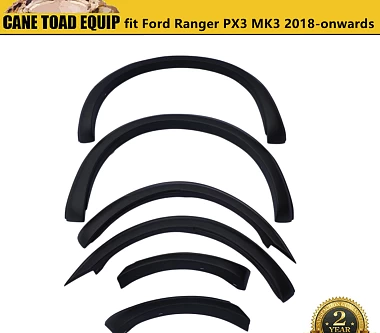 Image of Fender Flare Kit Slim Matte Black Guard Sensor Hole Fits Ford Ranger PX3 MK3 2018-2021