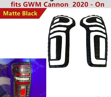 Image of Tail Light Cover Trim fits GWM Cannon Ute 2020 - Onwards Matte Black 