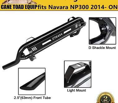 Image of Slim Nudge Bar fits Navara NP300 2014-Onwards D23 Light Bar Powder Coated Black 