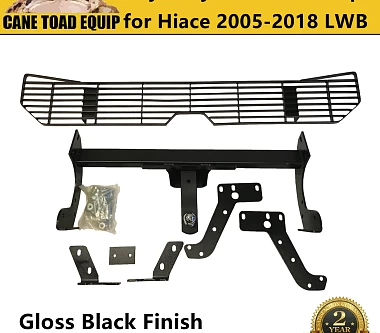 Image of Rear Step Bumper Bar TOW BAR Black to suit Toyota Hiace 2005-2019 LWB Only