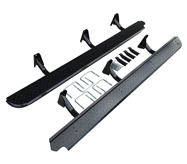 Image of Heavy Duty Steel Side Steps / Rock Sliders for Nissan Navara D22