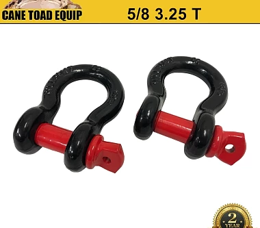 Image of D Shackle 5/8" 16mm Black Pair 4x4 off road shackle Caravan Trailer