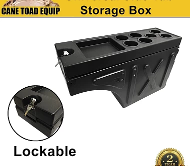Image of Ute Tub Storage Box Side Universal Tool Box Lockable single Trailer Black 