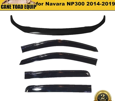 Image of Bonnet Protector & WeatherShields Window Visors suit Navara NP300 D23 2014-2020 Combo deal