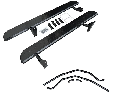 Image of Heavy Duty Steel Side Steps / Rock Sliders with Brush Bars for Nissan Patrol GU 1 2 3 Wagon