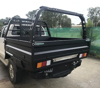 Image of Pioneer Steel Tray with Trundle Drawer and Rear Ladder Rack Package for Dual Cab Ute 1850 x 1850