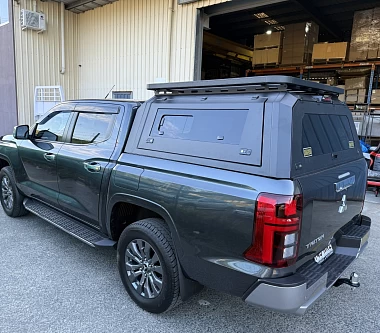 Image of Gen 1 Steel Canopy for Mitsubishi Triton MV + with Pet Window Doors and Roof Rack Combo Deal