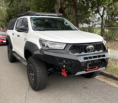 Image of Revolution Bullbar for TOYOTA HILUX N80 2024+ with Bashplate and Recovery Kit Hoop less 