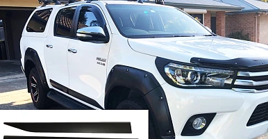 Image of Door Cladding Side Body Slim Trim for Toyota Hilux 2015-2023 N80 Moulds SR SR5 Matt Black