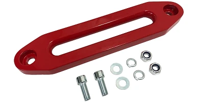 Image of Winch Fairlead Red Aluminium Hawse Synthetic Dyneema Rope 4wd 4x4 towing