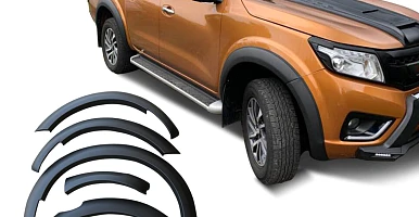Image of Slim Fender Flares Matt Black 6 PCS for Nissan Navara NP300 D23 2015-2020 Wheel Arch