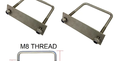 Image of Stainless Steel U Bolt Kit M8 100MM Length with Nylon Nut 2 Set Roof Rack Basket Universal 4X4 