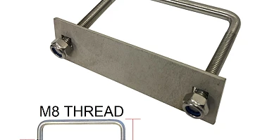 Image of Stainless Steel U Bolt Kit M8 80MM Length with Nylon Nut 4X4 Roof Rack Basket Universal