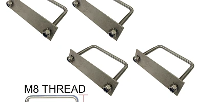 Image of 4 x Stainless Steel U Bolt Kit M8 80MM Length with Nylon Nut 4X4 Roof Rack Basket Universal