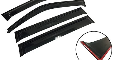 Image of Premium Weather Shields Window Visor 4pcs for Toyota Landcruiser 100 Series 1998-2007 SUV Wagon Tinted Black