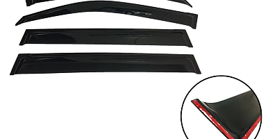 Image of Premium Weather Shields Window Visor 4pcs for Toyota Landcruiser 200 Series 2007-2020 SUV Wagon Tinted Black 