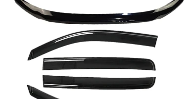 Image of Bonnet Protector & Window Visors WeatherShields suit Toyota Hilux 2005-2011 combo