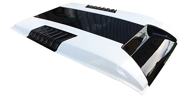 Image of Raptor Style Bonnet Scoop black white fits Ford Ranger PX2 PX3 2015-2020
