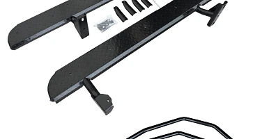 Image of Heavy Duty Steel Side Steps / Rock Sliders with Brush Bars for Nissan Patrol GU 1 2 3 Wagon
