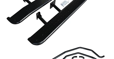 Image of Heavy Duty Steel Side Steps / Rock Sliders with Brush Bars for Prado 150 Series