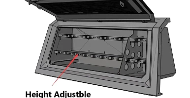 Image of Aluminium Canopy Side Storage Bin w/ Shelving (Passenger Side)