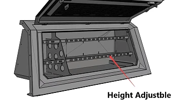 Image of Aluminium Canopy Side Storage Bin w/ Shelving (Drivers Side)