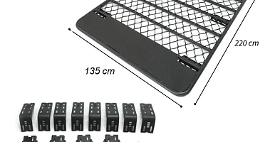 Image of Aluminium Flat Roof Rack Full Length Gutter 2.2m fits Nissan Patrol GU GQ Landcruiser 80 70 4WD