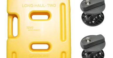 Image of 10L Heavy Duty Yellow Jerry Can w/ 2 Mounting Holders & Locks