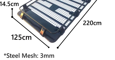 Image of Roof Rack Basket Full Length Gutter Fit 220x 123cm fits Nissan Patrol GU GQ MQ Landcruiser 80
