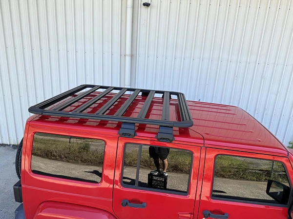 Jeep Wrangler JK fitted with Jeep Wrangler JK Alloy Roof Rack (Up to 250kg) - View 5