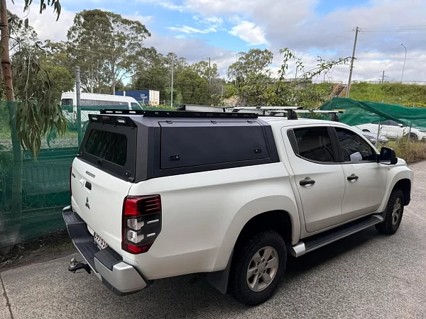 Mitsubishi Triton fitted with Gen 2 Steel Canopy for Mitsubishi Triton MR MQ + with Pet Window Doors  - View 3
