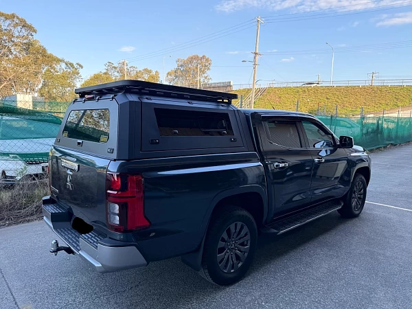 Mitsubishi Triton fitted with Roof Rack+  Powder Coated Steel Canopy for Mitsubishi Triton MV 2024+ - View 1