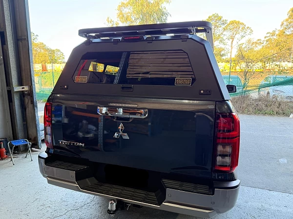 Mitsubishi Triton fitted with Roof Rack+  Powder Coated Steel Canopy for Mitsubishi Triton MV 2024+ - View 7