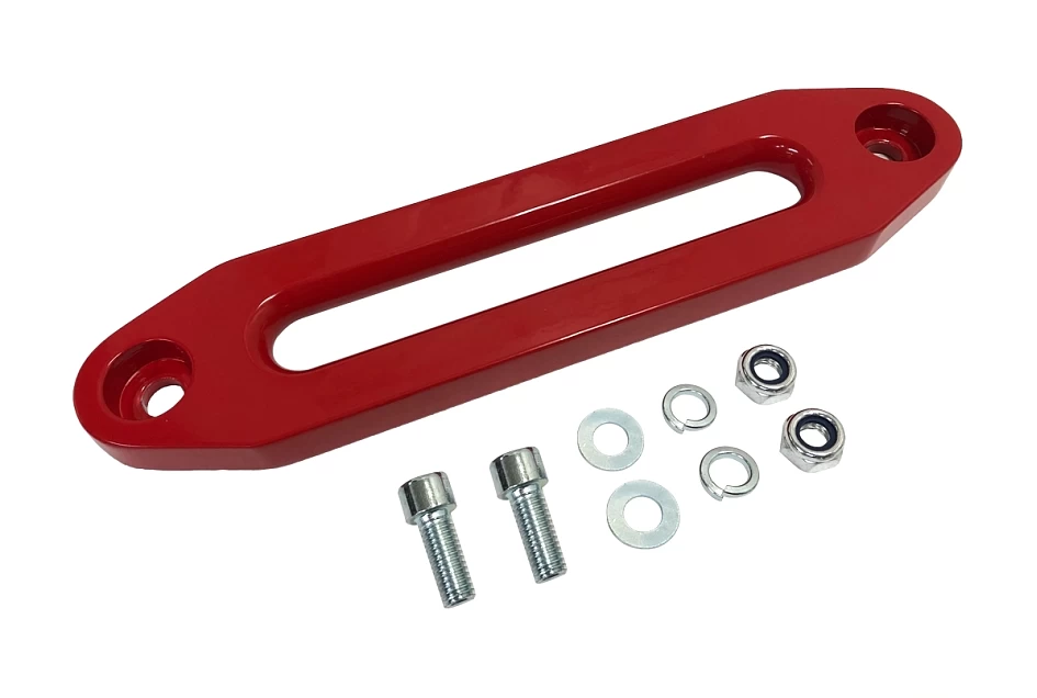 Winch Fairlead Red Aluminium Hawse Synthetic Dyneema Rope 4wd 4x4 towing