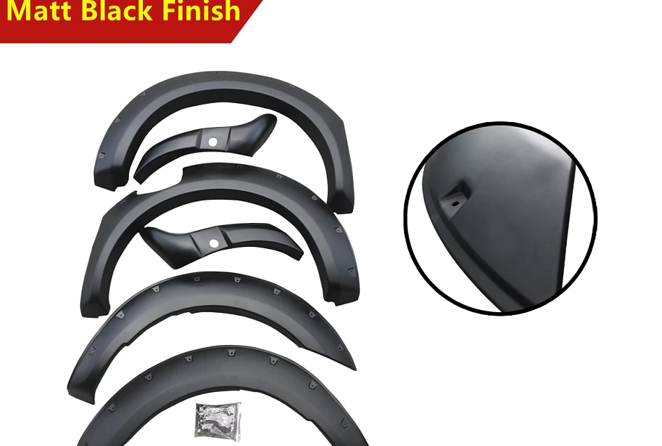 Fender Flares fit Ford Ranger PX3 Jungle Style Matte Black 2018-2021 Sensor Hole Wheel Arch 