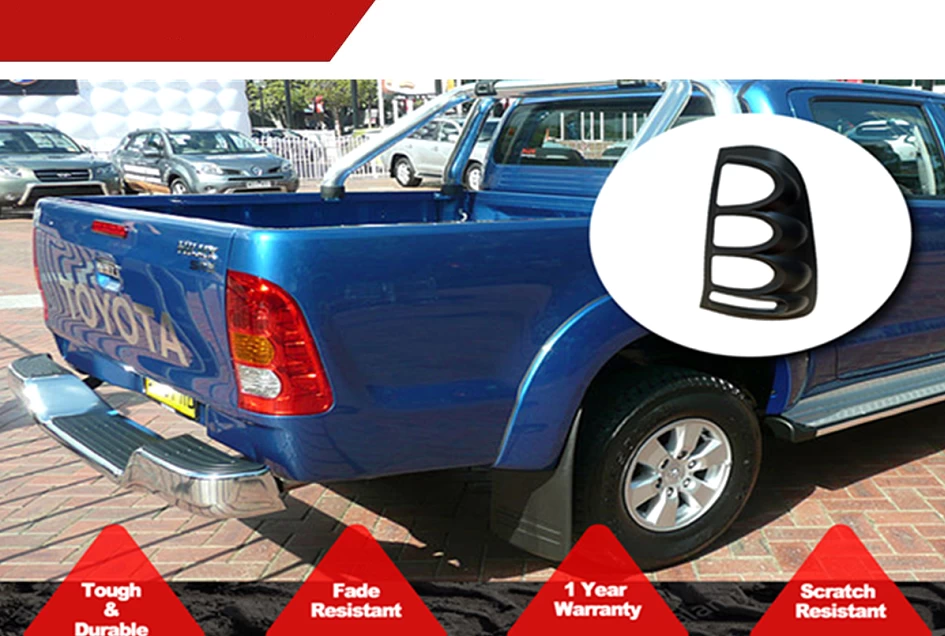 Pair Tail Light Trim Covers Protector suits Toyota Hilux 2005-2011 N70 Rear Matte Black