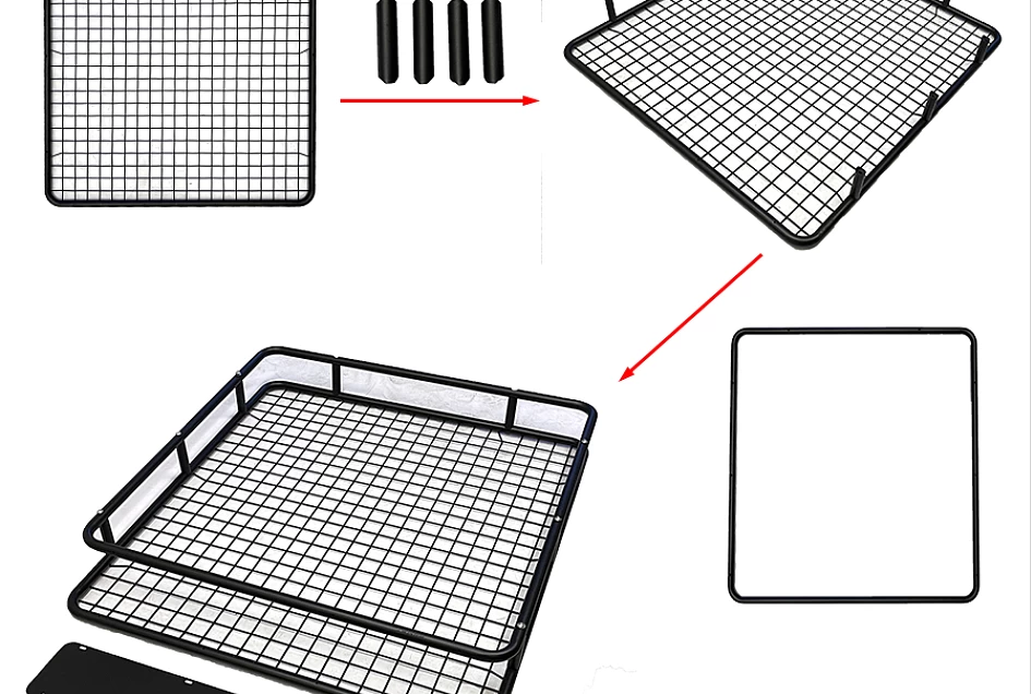 Universal Steel Roof Rack Basket Powder Coated Basket Luggage Carrier Car 4WD