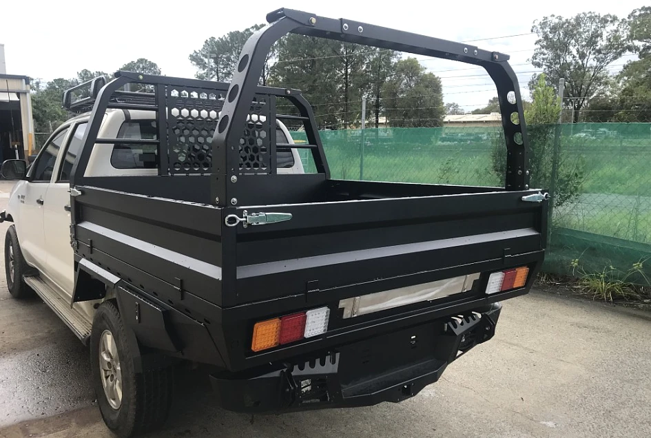 Pioneer Steel Tray with Trundle Drawer and Rear Ladder Rack Package for Dual Cab Ute 1850 x 1850