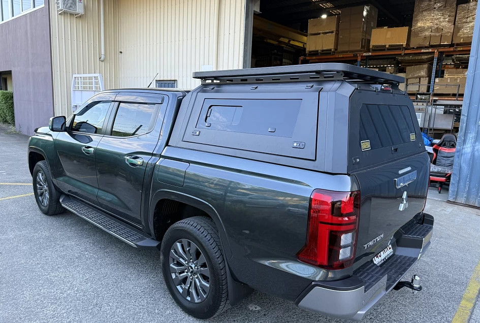 Gen 1 Steel Canopy for Mitsubishi Triton MV + with Pet Window Doors and Roof Rack Combo Deal
